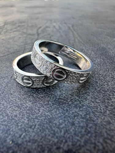 HarlemBling Moissanite Eternity Band Ring – 0.7ct VVS D Moissanite | 5.5mm Wide | Unisex Wedding or Pinky Ring | Solid 925 Sterling Silver | Rhodium Finish | Diamond Tester Pass | Sizes 4–133