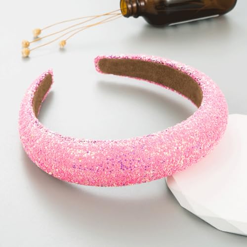 scicent Head Bands Adult Women Wide Rhinestone Headbands Glitter Padded Hair Accessories Crystal Embellished Pearls Hairband Elastic Headbands 16612 - Image 4