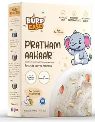 BURPEASE Pratham Aahaar Baby Food Fullfilled With Multigrains & Nuts No Added Sugar for Baby Above 6 Months 400g (Pack of 1) (B0D374VTLR) Amazon Price History, Amazon Price Tracker