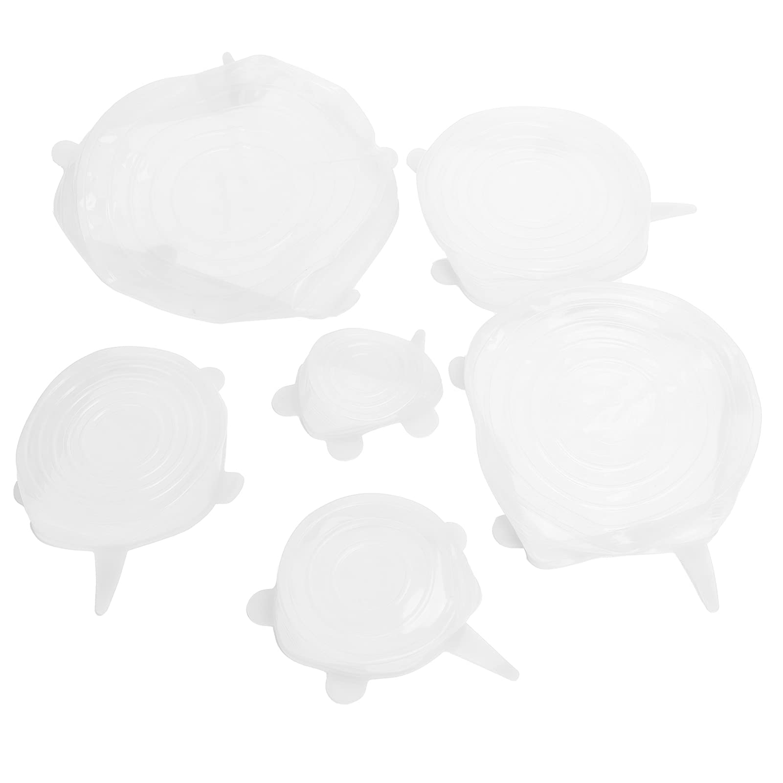 Ejoyous 6 Pezzi di Coperchi per Alimenti, Set di Coperchi Sigillanti per Alimenti, Elastici in Silicone per Uso Alimentare in 6 Misure, Riutilizzabili per Ciotole, Tazze, Lattine, Frutta e Avanzi,