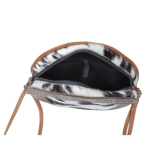 Myra Bag Roundle Round Bag, S-4945 - Western Cowhide Leather Crossbody Bags with Floral Tooled Design for Women, Shoulder Handbags, Womens Cross Body Purse, Gift for Mom, Sister, Best Friend4