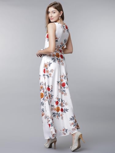 Image of Tokyo Talkies Womens White Printed Maxi Dress