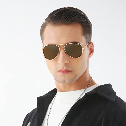 Image of grey jack Polarized Aviator Sunglasses lightweight Stylish Glasses for Men Women UV Protection S110102