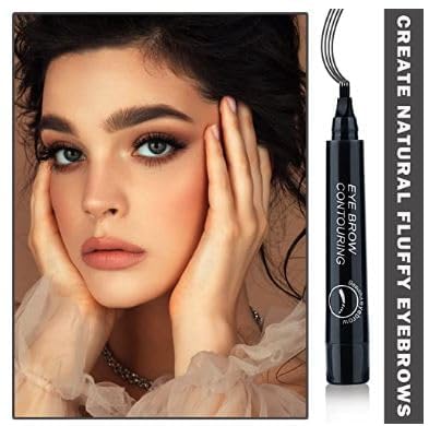 Image of Eyebrow Pencil, Waterproof Microblading Eyebrow Pencil with a Micro-Fork Tip Applicator Creates Black Fine Sketch Liquid Eye Brow Tattoo Tint Pen (Eyebrow Pencil & Eyeliner)