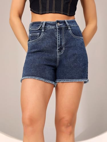 Image of Dolce Crudo Women's High Rise Denim Shorts - Relaxed Fit