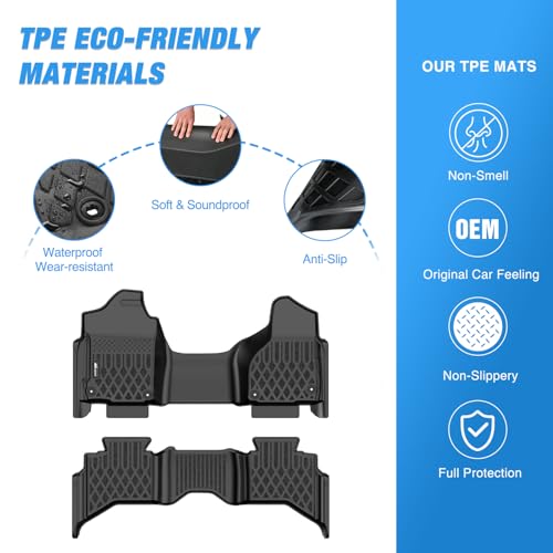 Image of Nilight TPE Floor Mats for Dodge Ram 1500 Quad Cab 2013-2018