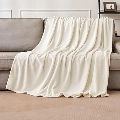 MIULEE Kuscheldecke Flauschig Decke Fleecedecke Wohndecken Couchdecke Flauschig Überwurf Mikrofaser Tagesdecke Sofadecke Blanket Für Bett Sofa Schlafzimmer Büro 150x200 cm Weiß – Bild 3