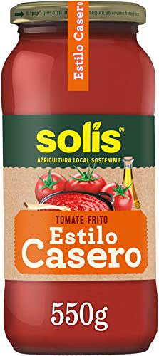 SOLÍS Tomate Frito Estilo Casero Formato Familiar Frasco Cristal - Sin Gluten - 550g