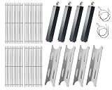 Dongftai SSBG179A (4-Pack) 3zuhe 304 Stainless Steel Grates and Heat Plates and Cast Iron Burner Master Forge Grill Replacement Parts for Master Forge BG179A, BG1793B-A Grill Parts