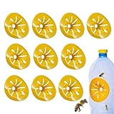 【FACILE À UTILISER】Transformez une simple bouteille en un piège à guêpes redoutable. Il vous suffit de couper le haut de la bouteille selon le guide et d’y insérer l’entonnoir jaune. Sa couleur vive et attrayante est spécialement étudiée pour attirer efficacement les guêpes, frelons et autres insectes volants indésirables.