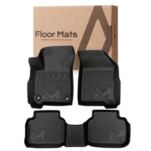 Image of TPE Automotive Floor Mats Custom for 2011-2020 Dodge Journey, All Weather Cover Protection Waterproof Black Floor Liner Front & Rear Row Full Set Car Mats, 3PCS