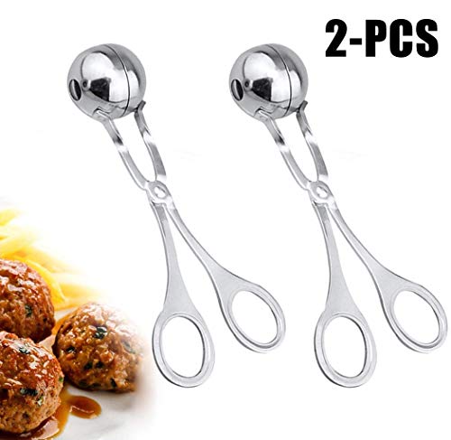 Meat Ballers, JUSTDOLIFE Stainless Melon Ballers Non-Stick Tongs Cake Pop Meatball Spoon Ice