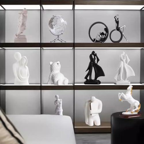 PIGPIGFLY-Statue-Couple-etreindre-Statues-Decoratives-Decoration-de-la-Maison-Statue-Abstraite-de-Figure-HumaineDecorations-de-Bureau-Sculpture-en-PolyresineBlanc