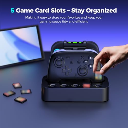 Station de charge Nintendo Switch 2 NEWDERY avec support de jeux - 7