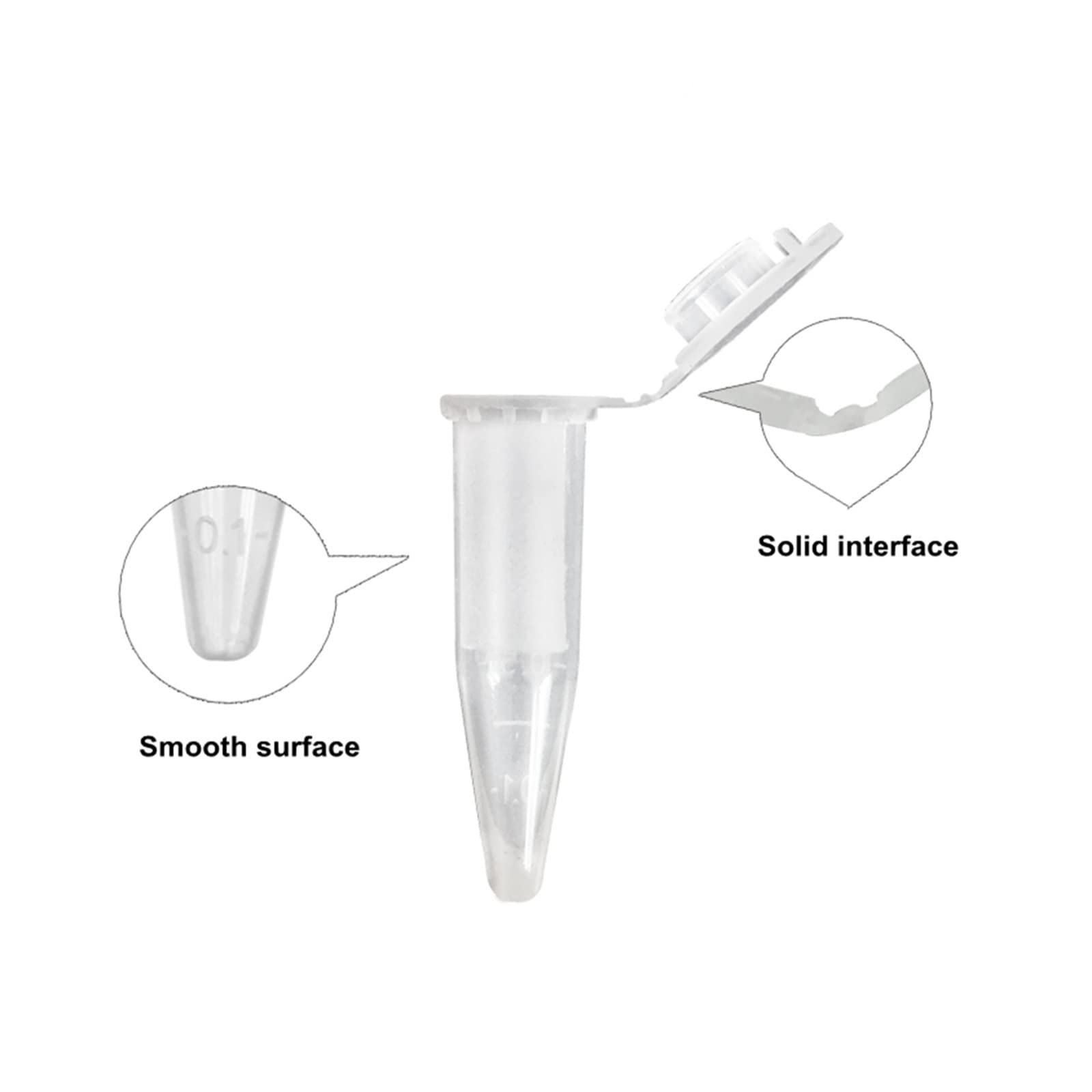 30 piezas de tubos de centrífuga punta inferior transparente plástico tubo de ensayo frascos 0.2 ml 0.5 ml 1.5 ml
