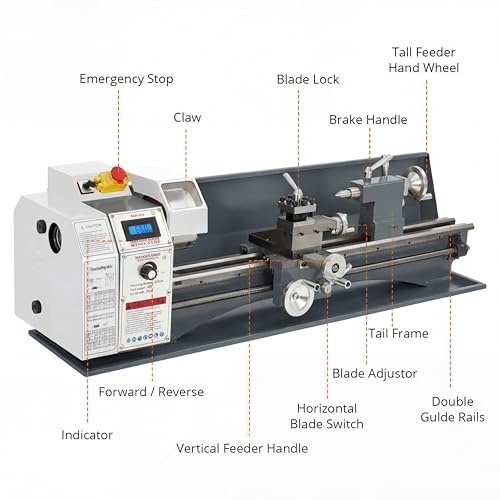 image for PeakPursuit Mini Metal Lathe 9x24 Inch – 1100w Powerful Motor, 0-300