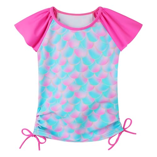 Image of Girls Rash Guard 2 Pieces Bathing Suit UPF50+ Swimsuit with Swimming Skirt Swimwear 2-14Y
