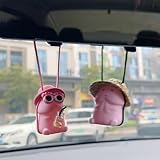 Yurtziru 2Pcs Cartoon Penis Car Hanging Jewelry Penis Rearview Mirror Pendant Decoration Car Rearview Mirror Pendant Car Hanging (Style B)