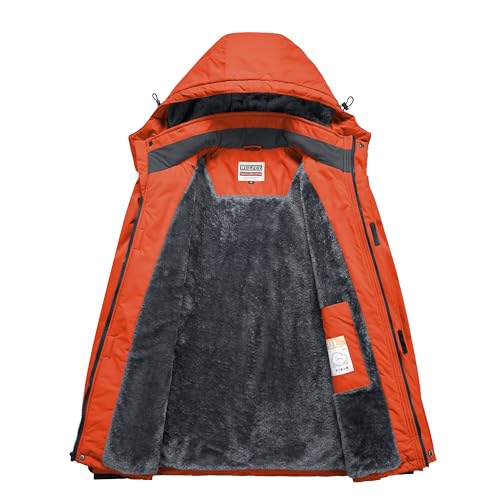 Image of WULFUL Men's Ski Jackets Warm Winter Snow Windbreaker Resistant Snowboard Fleece Coat Mountain Waterproof Parka with Hood
