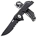 CRKT Seismic EDC Folding Pocket Knife: Heavy Duty Everyday Carry, Black Blade, Flipper Open, Deadbolt Button Lock, IKBS Ball Bearing Pivot, G10 Handle, Deep Carry Pocket Clip 5401K