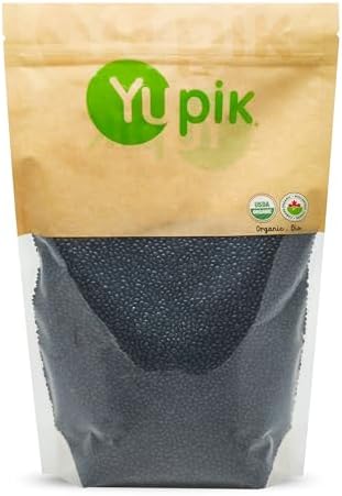 Yupik Organic Black Beluga Lentils, 2.2 lb, Non-GMO, Vegan, Gluten-Free, Kosher, Raw, Sugar-Free - Rich in Protein, Fiber & Iron, Perfect for Soups & Salads