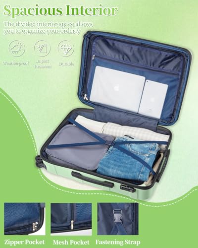 Image of Carry On Luggage 20 Inch With Spinner Wheels, Hardside Suitcase with TSA Lock, Expandable Carry On Suitcase for Women
