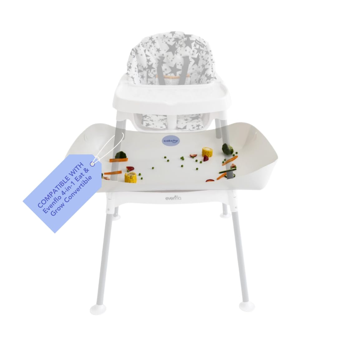CATCHY - Food Catcher - Compatible with Evenflo 4-in-1 Eat & Grow High Chair + 11 Other High Chairs - Highchair Sold Separately - Baby & Toddler Food