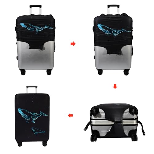Image of WUJIAONIAO Travel Luggage Cover Baggage Suitcase Cover Protector Skins 18-32 Inch, dolphin, S (for 18--20 inch luggage), Fashion