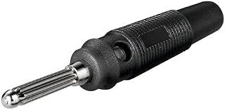 MANAX - Conectores de Banana para Laboratorio (10 Unidades, con Orificio Transversal de 4 mm, Resistentes), Color Negro