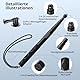 ATUMTEK Unsichtbarer Selfie-Stick 130 cm, kompatibel mit Action-Kamera X3, One X/X2, One R/RS, GO2, Hero 12/11/10/9/8/7, Selfie-Stick für Outdoor-Sportarten, Adapter im Lieferumfang enthalten
