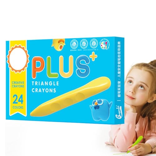 Crayones infantiles lavables, triangulares de fácil agarre, vibrantes ceras de abeja irrompibles para niños y cera irrompible + resina para la creatividad de tu hijo