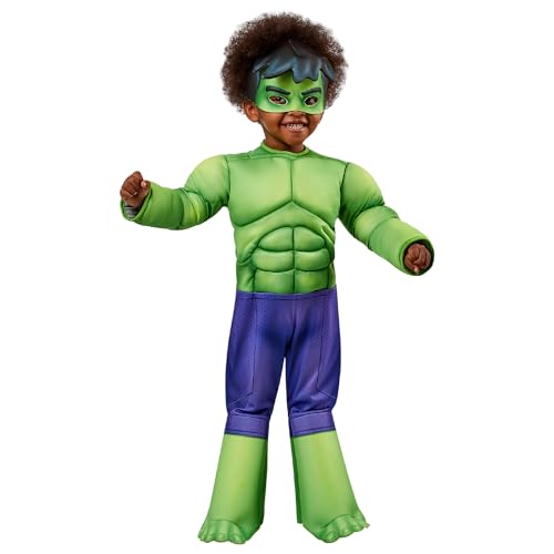 Rubies Official Marvel Spidey and His Amazing Friends Hulk Deluxe Toddler Costume Kids Superhero Fancy Dress Age 3-4 Years (702737) Halloween