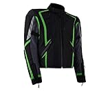 kawasaki lederjacke grün integrierte Protektoren an Arm und Schulter