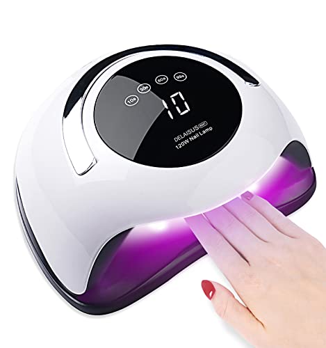 UV LED Nail Lamp, DELAISUS Salon Quality Professional Gel Nail Polish Lamp, Faster Nail Dryer with LCD Touch Screen, 4 Timer Setting, Automatic Sensor Nail Art Design Tools for Fingernail and Toenail