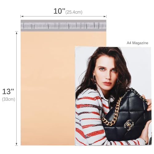 Image of Metronic Poly Mailers 10x13 100PC Small Shipping Bags Envelopes for Clothes | Self Seal Mailers Poly Bags for Small Business, Waterproof Tear-Proof Plastic Packaging Mailing Bags for Shipping Beige