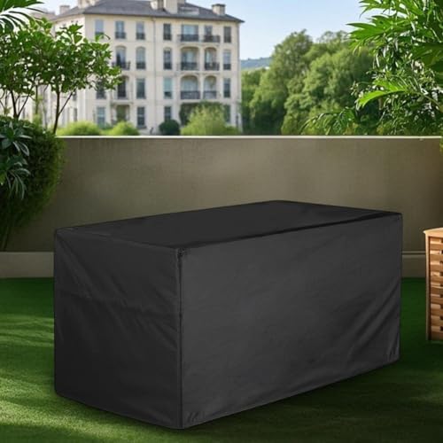 Funda para caja de almacenamiento al aire libre, protección contra el polvo impermeable para banco de cubierta y muebles de jardín, todo tipo de clima (158 x 76 x 71 cm)