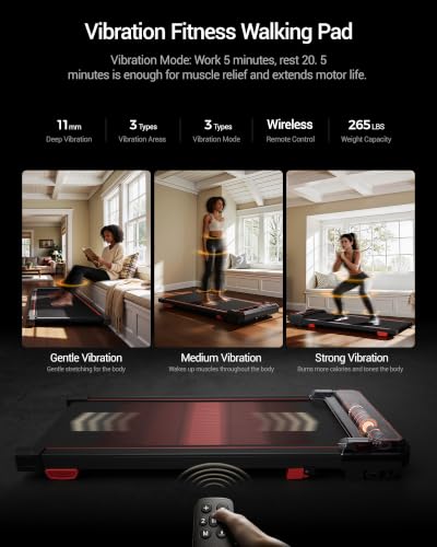 Image of CURSOR FITNESS Walking Pad with Vibration Plate with 14% Incline | 3.0HP Quiet Motor 3 Adjustable Vibration Modes 265LBS Capacity with Remote Control & LED Display Under Desk Office