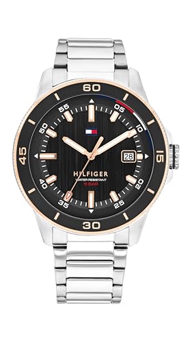 Montre à quartz pour homme Tommy Hilfiger boîtier rond sportif 43 mm
