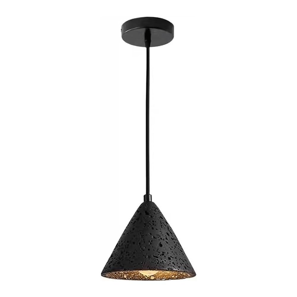 ITOSUI Modern Minimalist Lighting Fixture Black Stone Texture Pendant Light Cone Shade E26 Adjustable Hanging Lamp for Kitchen Island Bedside Dining Room Bar Entryway