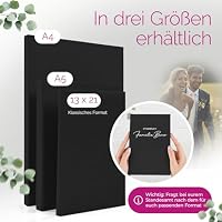 Hochzeitideal Stammbuch 'Serie 311' A4 schwarz | Handgefertigt aus Buchbinderleinen 31,5x25 cm | 4-Ring-Mechanik mit 3 Klarsichthüllen | personalisierbar | inkl. Einleger & Erinnerungsseiten – Ansicht 3