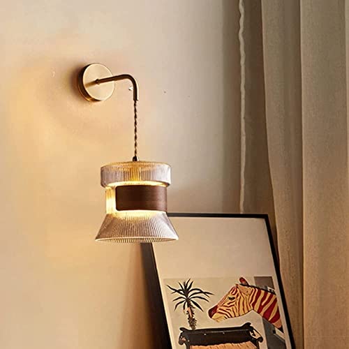 Lámpara de pared de alambre colgante ajustable E27 de madera y metal 3