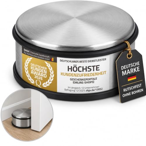 Edelstahl Türstopper Boden Stopper 1,2kg - Türhalter stoppt schwere Türen – Ansicht 1