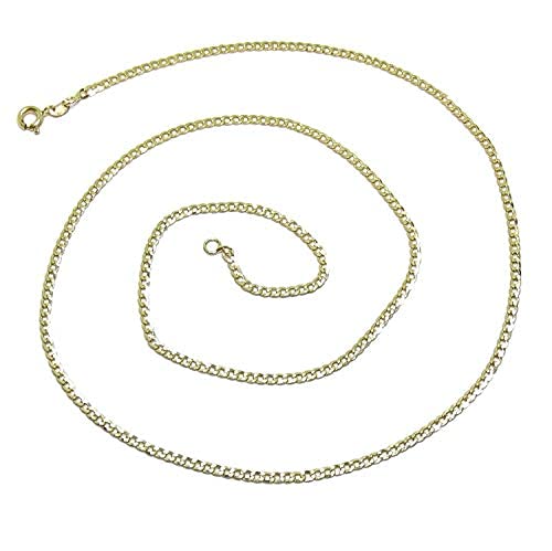 Never Say Never Cadena de Eslabones en Oro Amarillo de 18K | 60cm Largo | 4g Oro 1ª Ley Joyería Fina Italiana | Regalo Hombre Mujer