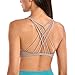 Produktbild CRZ YOGA Damen Doppelter Kreuz-Träger ohne Bügel abnehmbare Bra-Einlage Yoga Sport BH Dunkles Chrom XS