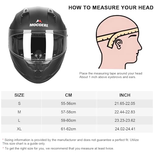 Integralhelm mit Sonnenblende | Motorradhelm Integralhelme | Motorradhelm Integralhelm Mofahelm ECE 22.06 | Kinn- & Kopfbelüftung | für Damen und Herren | Schwarz (XL)
