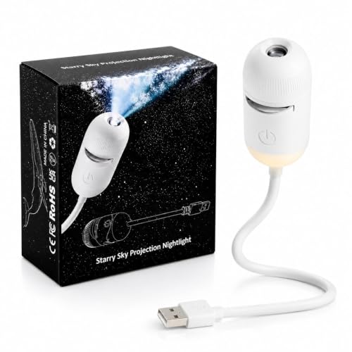 Image of Galaxy Star Projector Night Light, 2-in-1 Nebula Projector Lamp with 360 Rotation, USB Mini LED Ceiling & Wall Starry Sky Light for Bedroom, Kids Room & Home Decor (1 Slide)
