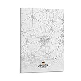 LZTEN Stadtkarten-Poster Ahlen DE auf Leinwand, 