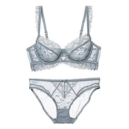 Ensemble lingerie fine en dentelle transparente WENJUN parure push-up haut de gamme 85C