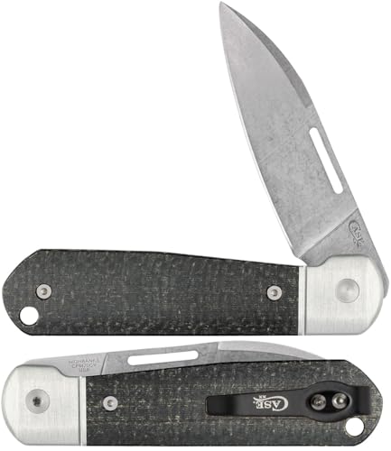 Case Knives Smooth Black Burlap Micarta Highbanks Knife