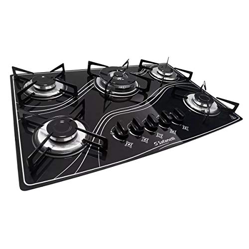 Fogão Cooktop Safanelli Tripla Chama 5 Bocas Preto Bivolt